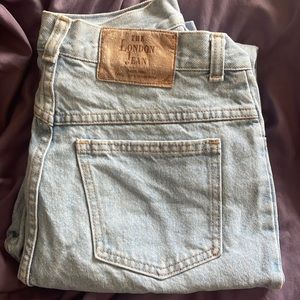 Straight leg high rise jeans